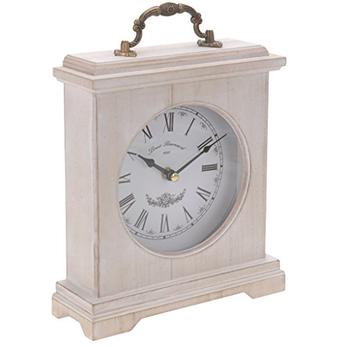 SONDERPREIS! Kaminuhr & Tischuhr „Louis Bernard“ aus Holz im vintage antik Look Landhaus (beige) - 2