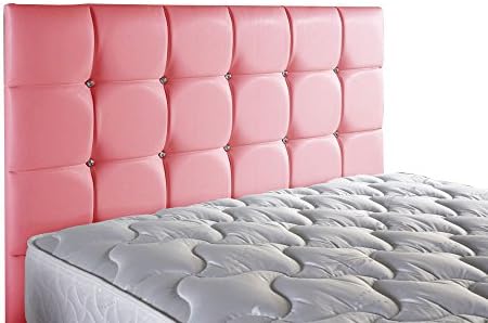 ValuFurniture Diamond Leather Headboard - Pink - Small Double 4ft