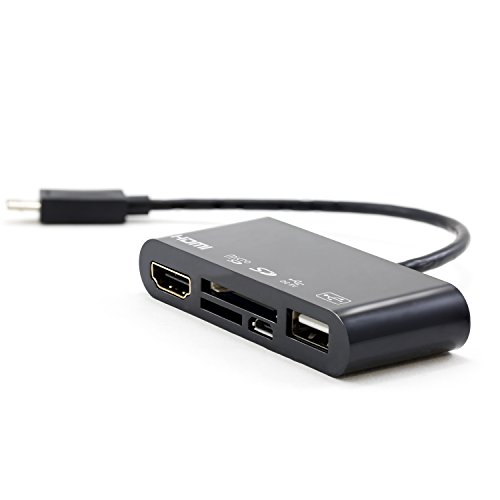 CSL - MHL Micro USB zu HDMI Adapter / Kabel | 5in1 | MHL (OTG) zu HDMI / USB Schnittstelle / externer Cardreader (Kartenlesegerät) | zum synchronisieren von Smartphone / Tablet auf Fernseher / Smart TV / Monitor / Beamer | Samsung Galaxy S3, S4, Galaxy Note 2, Note 3 | Gerät muss OTG / MHL fähig sein