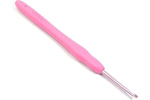 BUOKKON 3 mm Crochet Hook, Aluminum Soft Grip Rubber Handle Needles Ergonomic Knitting Needles Crochet Needle for Beginners and Handmade DIY Knitting Crochet (3 mm)