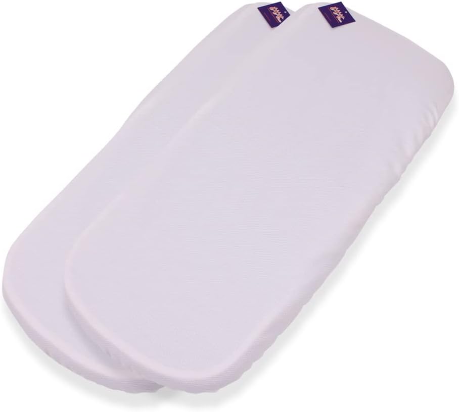 Tititnins® - Pack 2ud.Sabana Bajera Capazo para Inglesina Aptica-Electa | Funda Colchón Protector Cuco Carrito Bebe | Pique Blanco | 100% Algodón Certificado Oeko-Tex® Organic Cotton