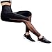 Produktbild Elecenty Yoga Dünne Lange Leggings Hose Damen,Frauen Hosen Trocknend Punkte Mesh Patchwork Perspektive Activewear Hosen Atmungsaktive Jogginghose Trainingshose Laufende Fitness Leggins (S, Schwarz)