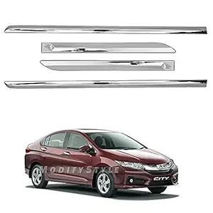 ModifyStyle Side Beading/Side Cladding/Door Garnish/Door Protector Chrome Suitable for Honda City (2014 to 2017) Type 5 (Set of 4pcs)