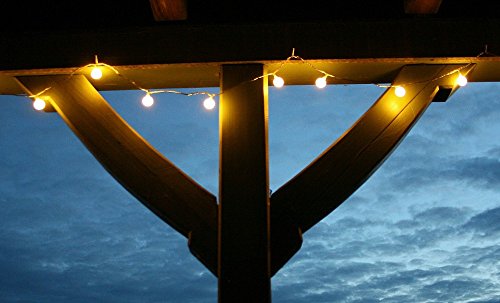 LED Lichterkette Bunt oder Warmweiß Partylichterkette LEDs stabile Kugeln IP44, Farbe:Warmweiß;Länge:12 m - 4