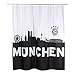 Produktbild FC Bayern München Duschvorhang Skyline gratis Sticker München Forever/Shower Curtain, Cortina de ducha, Rideau de Douche FCB