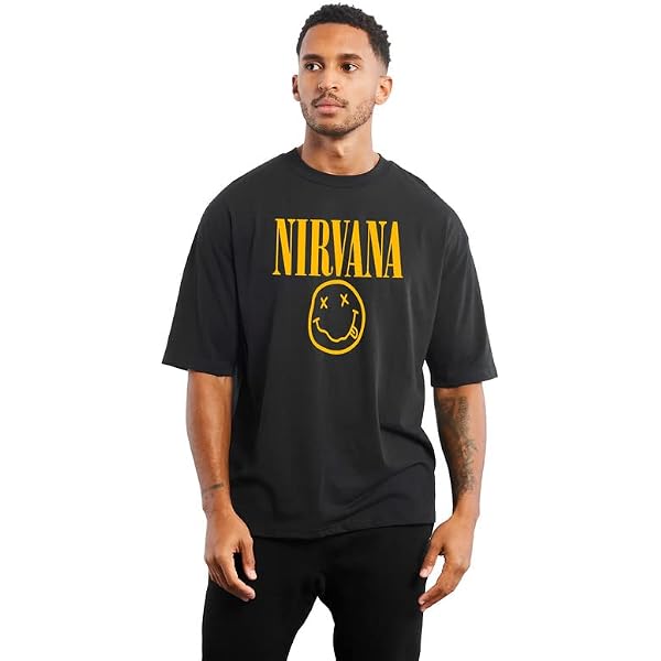Buy Nirvana Tshirt Smiley Design for Men | Premium Rock Band
