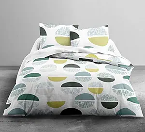 LORETO ? A QUALITY LINEN BRAND 144 TC Printed 100% Cotton Double Bedsheet with 2 Pillow Covers, Multi Colour