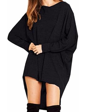 StyleDome Damen Lose Asymmetrisch Jumper Sweatshirt Pullover Bluse Oberteile Oversize Tops
