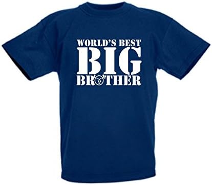 World's Best Big Brother Kids/Childrens Novelty Tshirt - Gift/Present (Age 9-11, Navy)