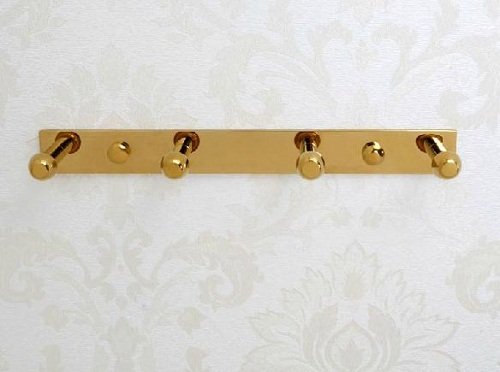 MT Bademantel- / Handtuch-Hakenleiste, 4 Haken, massives Messing, Vergoldet - 3