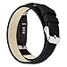 Produktbild Glowjoy Uhrenarmband Kompatibel für Fitbit Inspire/Inspire HR,echtem Kalbsleder Leder Watch Band Quick Release Unisex Lederarmband Ersatz-Watch Armband mit Edelstahl Metall Schließe (Schwarz)