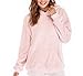 Produktbild Swallowuk Hoodies Damen Freizeit Langarm Tops Kapuzenpullover Sweater Blouse Jungen Mode Plüsch Oberteile Sweatshirt Langarm Pullover (S, Rosa)