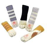 El paquete incluye:20 piezas / Juego de 5 calcetines para silla, con forma de huella de gato con 5 patrones de patas diferentes:Calico, tigre, gris, gris oscuro y negro, 4 piezas por patrón.