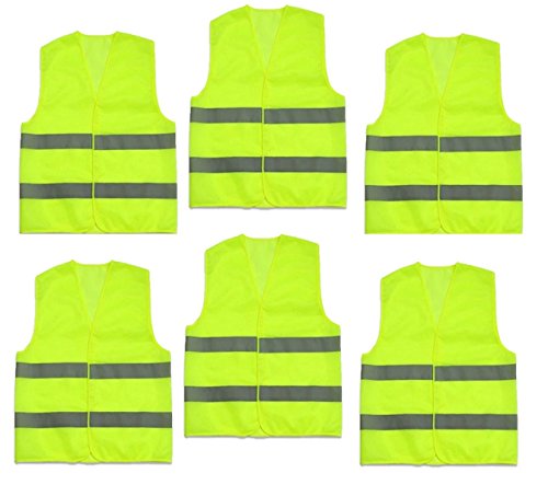 Lot de 10 Gilet Panne Gilet Gilet de sécurité jaune fluo Gilets Accident de gilet de 360 ° visibilité Star Line® infroissable, lavable en machine – Voiture Gilet de gilet de sécurité en 471