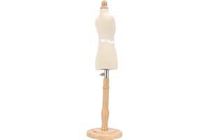 TOKISO Maniquí de costura para coser, fácil montaje, minidisfraz de mujer estable de madera de haya para la presentación de ropa y vestidos