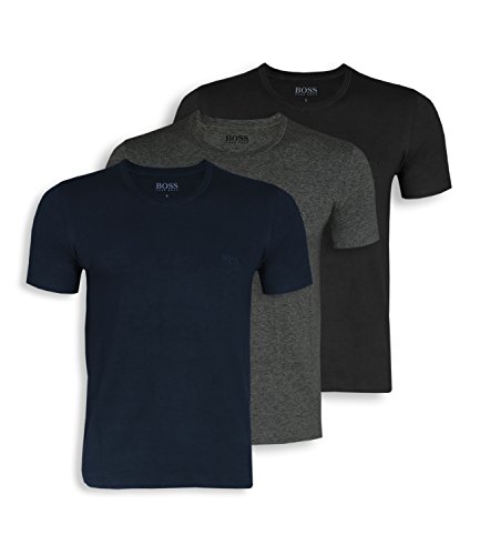 Hugo Boss Herren T-Shirts Business Shirts Crew Neck 50325887 3er Pack, Größe:L, Artikel:-497 Blue/Grey/Black Hugo Boss Herren T-Shirts Business Shirts Crew Neck 50325887 3er Pack, Größe:L, Artikel:-497 Blue/Grey/Black