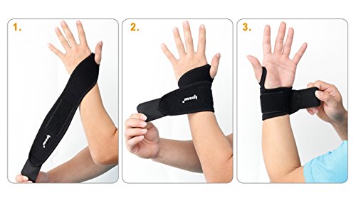 Ipow [1 Paar] Wrist Wraps verstellbare Handgelenkstütze | Handgelenkbandage | Handgelenkschoner zur wirkungsvollen Unterstützung und Entlastung für Alltag Fitness und Kraftsport - 6