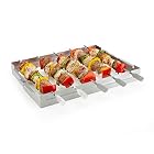 Grillspießhalter Universal mit 5 Edelstahl-Spießen Grill Zubehör Spieß-Halterung matt spülmaschienen-geeignet – Bild 2