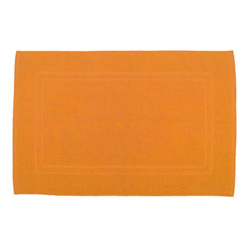 Badvorleger 50 x 80 cm Julie Julsen in Premium Qualität 900 gm2 in aktuellen Farben und 4 Größen aus Baumwolle Badematte Badteppich Duschvorleger Design Doppel Rahmen Orange