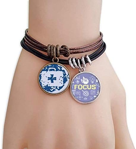 master DIY Blue First-aid Kit Design Round Illustration Pattern Bracelet Rope Wristband Force Handcrafted Jewelry
