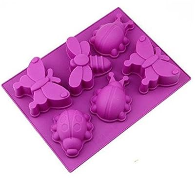 FantasyDay® Moule en silicone 6 Cavités en forme de Insectes Pour Muffins, Cupcake Et Gelée