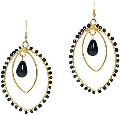 Mela Artisans Spirit Earrings, Onyx