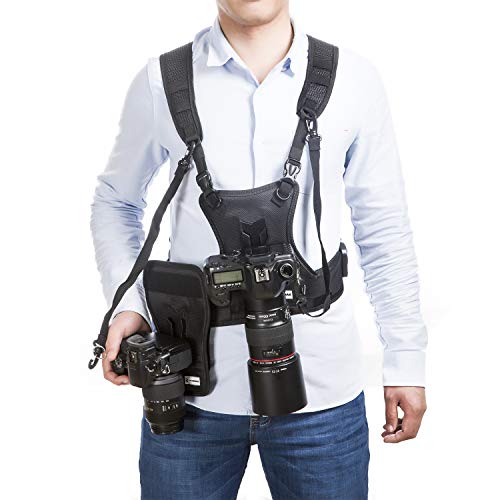 Sevenoak SK-MSP01 Multi Cámara Transporte sistema de arnés para el pecho chaleco con Side Holster para cámaras réflex Canon 6D 600D 5D2 5D3 Nikon D600 D300 D90 Sony A7S A7R A7S2 Panasonic Olympus