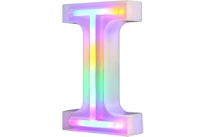 Nordstylee Luci a LED illuminate, lettere al neon per parete, per festa di compleanno, Natale, decorazione di nozze, lettere colorate (I)