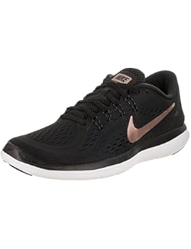 Nike Unisex-Erwachsene Zapatillas De Running Wmns Flex 2017 RN Black Red Bronze Mtlc Coo Fitnessschuhe