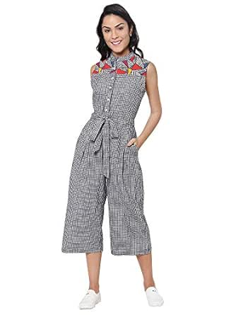 gingham check jumpsuit