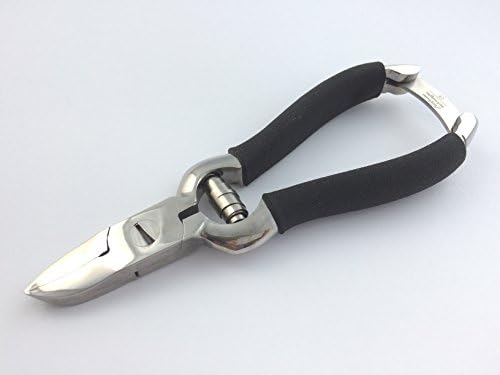 Pathfinder Technologies ® Heavy duty Arthritis soft handled Black Nail Clippers for THICK Finger & Toenails, professional quality surgical grade stainless steel clippers.