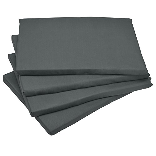 Beautissu® 4er Set Comfort XS gepolsterte Bierbankkissen 25x36x2 cm Kissen Sitzkissen mit Befestigungsband – anthrazit - 5