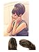 X&Y ANGEL -New Short Ponytail Hair Piece Extension Wavy Claw Clip In/on Hairpiece PM004 (black)
