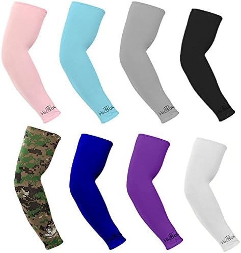 Cisi Run Anti Slip Anti UV Sun Protection Arm Sleeve for Bike Cycling/Hiking/Golf/Tennis Basketball Football and Fishing, Multi Coloured (8 Pair/Pack)
