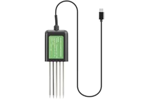 Eawfgtuw Testeur de sol USB 8-en-1 Numérique - Analyseur de pH, température, humidité et NPK avec application mobile - Pour l'agriculture et le jardinage - Étanche IP68