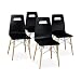 Produktbild Relaxdays Design Stuhl 4-er Set ARVID, Holz, Esszimmer-Stuhl, modern, HxBxT: 92 x 43 x 40 cm, Retro, schwarz