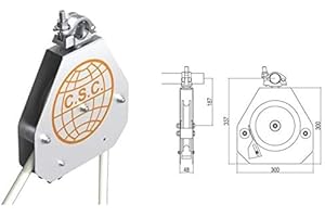 GENWJ Carrucola autobloccante carrucola a fune carrucola con aggancio carrucola sollevamento in acciaio zincato Portata 50 Kg funi 18/20