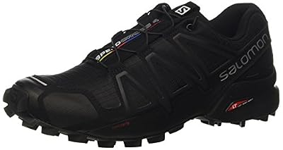 Salomon Homme Speedcross 4 Chaussures de Course à Pied et Randonnée, Synthétique/Textile, Noir, Pointure : 44