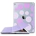 Produktbild iPad Air 2 Hülle, ULAK Ultra Dünn [Gemusterten Design] Wickelfalz Ledertasche mit Lichtdurchlässig Rückseite Abdeckung Schutzhülle für Apple iPad Air 2 / iPad 6 / Auto aufwachen / Schlaf Funktion (Lavendel)
