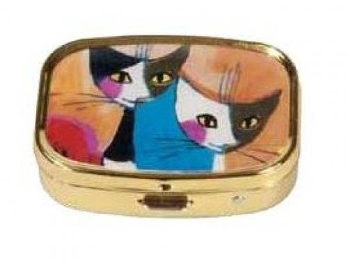 Fridolin 18278 Pillendose mit Motiv Rosina Wachtmeister Motiv Congratulation, Metall, mehrfarbig, 5,1 x 3,6 x 1,8 cm