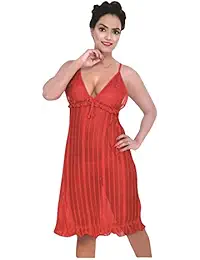 Indiatrendzs Womens Sexy Red Night Dress & Lingerie Set For Sex Pack Of 3