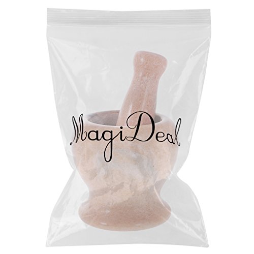 MagiDeal Marmor Mörsel und Stößel, Küche Gewürzmörser – Orange - 2