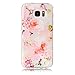 Price comparison product image For Samsung Galaxy S7 Edge Case [With Tempered Glass Screen Protector],Qimmortal(TM) Colourful Painting Pattern Soft Gel TPU Silicone Personality relief pattern Scratch Resistant Protective Cell Phone Case Cover For Samsung Galaxy S7 Edge(Peony)