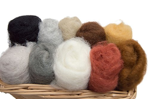 Nadelfilzen Starter Kit Große: 50 Farben Wolle, Nadeln, Schaumstoff – Unterlage zum Filzen, Anweisungen. Kardierte Nadel Filzen Wolle, 500 g/17 Oz - 6