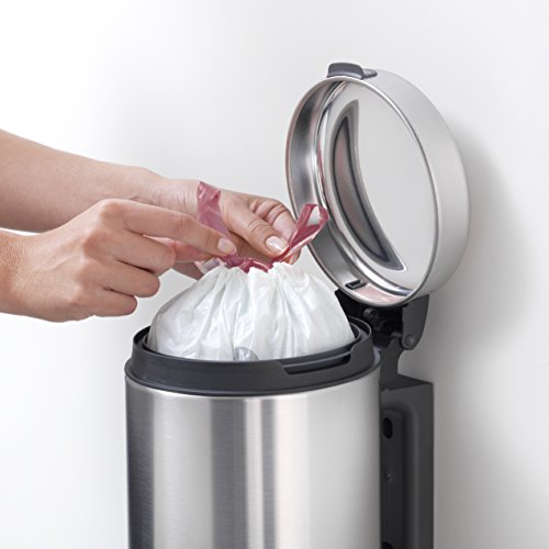 Brabantia 115561 Wandabfallbehälter newIcon mit Kunststoffeinsatz, 3 L, Edelstahl, matt steel, 18.4 x 18.3 cm - 10