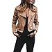 Produktbild Briskorry Damen Jacke Retro Bomber Jacke Niet Zipper Pullover Weste Vintage Jacke Mode Strickjacke Herbst Winter Mantel Outwear Mantel Top Casual Sweatshirt Vintage Jacke