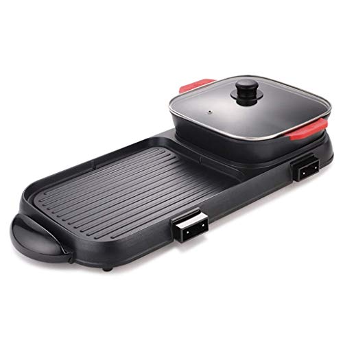 Noon Pot Elettrico Thai BBQ Grill And Hot Regolabile Temperatura 220V Tabletop Grill e fonduta con Rivestimento in Ceramica