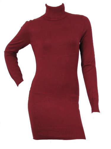 Preisvergleich Produktbild Love Lola Damen Schlauch Kleid, Einfarbig Rot Burgunderrot 16