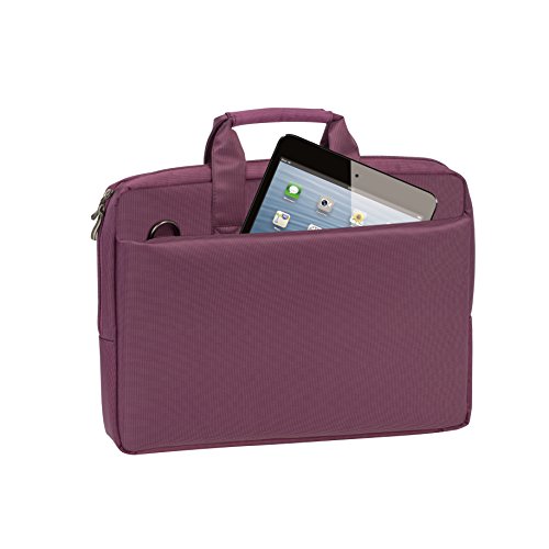 RIVACASE Laptoptasche bis 15.6“ – Kompakte Tasche mit zusätzlich gepolsterten Notebookfach und viel Stauraum – Lila - 3