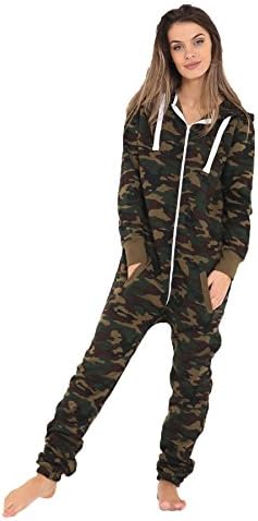 Celeb Inspired Unisex Camouflage Army Print Onesie Jumpsuit Color Camouflage Size Large